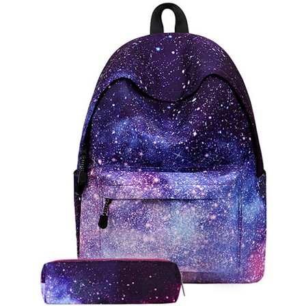 Ryggsäck, Ryggsäck för pojkar, Ryggsäck för flickor, Skolväska med stjärnhimmel, Ryggsäck för lågstadiet, Ryggsäck för pojkar/flickor, Pennfodral, 