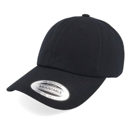Yupoong - Svart unconstructed Keps - Black Dad Cap @ Hatstore