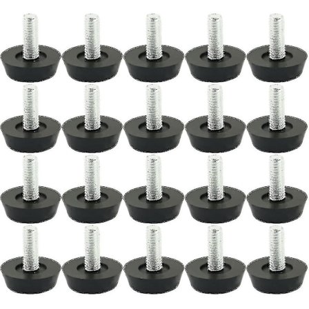 Sourcing Map 20 stk Møbeljusterbare føtter Justerbare føtter Møbelglidebein Bord Stolbord Gulvbeskytter Skrueglider 22 mm X M6 X 20 mm