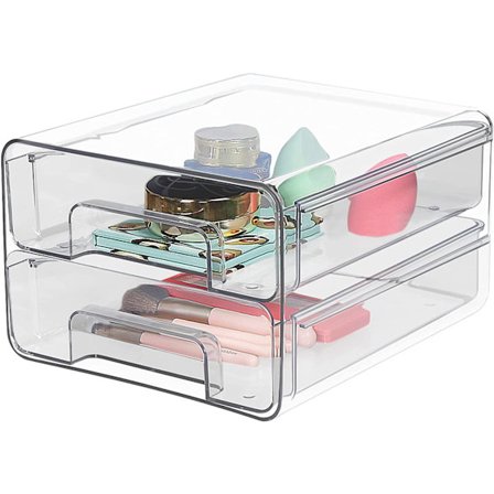 Sminkeorganisator med 2 skuffer. Plast 2 Skuff Skuffboks, Fl