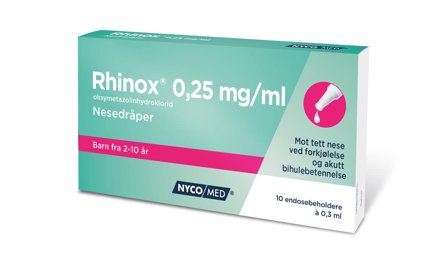 Rhinox 0,25 mg/ml nesedråper endosebeholder 20x0,3 ml