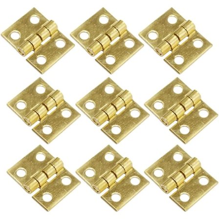 50 Mini Messing Smykkeskrin Hængsler Små Hængsler til Træskabe og Møbler (10*8mm)
