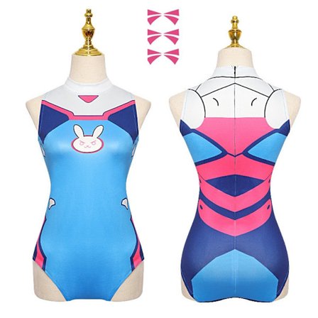 Dva Cosplay Kostym Spel Kvinnlig Vuxen Barn Lycra 3D-tryck Spandex Halloween Party Zentai Peruk Dräkter Pistol D.Va cos Baddräkt