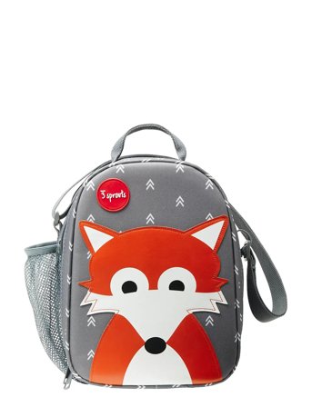 3 Sprouts 3 Sprouts Lunch Bag, Fox/Gray - Grey - ONE SIZE