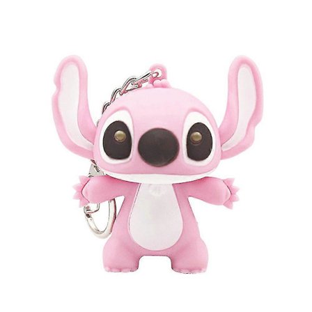 1/2 stk. Stitch Legetøj Vedhæng Lyd LED Nøglering Par Nøgleringe Gave Pink 1 stk.