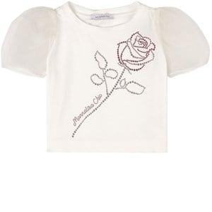 Monnalisa White Rose T-shirt 4 Years - Tops - 4 years - White