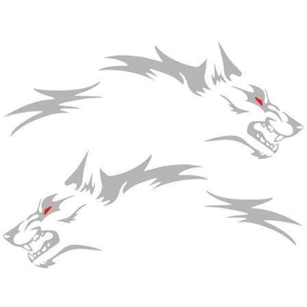 Grå bil dør side bakhjul karosseri klistremerker løpende ulv Gr