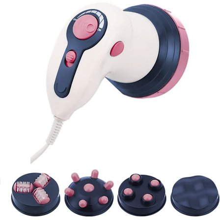 Elektrisk Kroppsmassagerulle 4 i 1 Massagehuvud Anti-Cellulitmaskin Multifunktionell Elektrisk Massageapparat