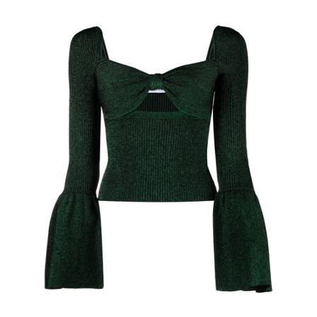 Self Portrait, Long Sleeve Tops Groen, Dames, Maat:M
