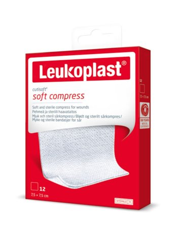 Leukoplast Cutisoft sterile kompress 7,5 x 7,5cm 12 stk