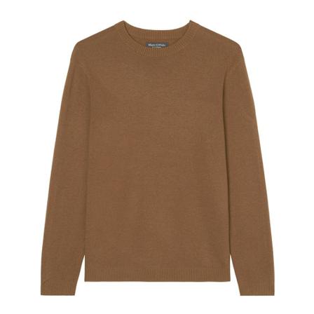 Marc O'Polo Lambswool round neck jumper, regular fit Brun, Herre Strik