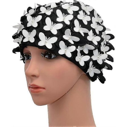 Vintage Badehette med Blomstermønster Retro Stil for Kvinner