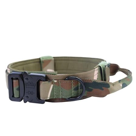 Taktisk hundhalsband justerbart militärt träningshalsband för hund Camouflage M