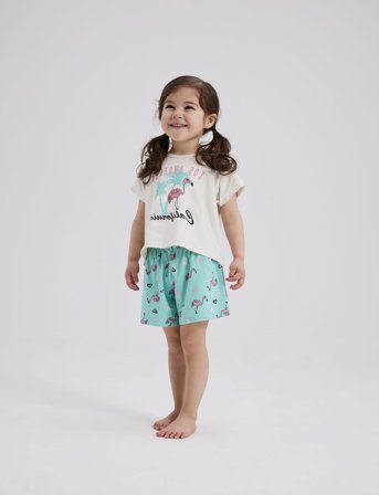 name it Nkfnightset Cap Pool Blue Flamingo Noos - White - 122/128