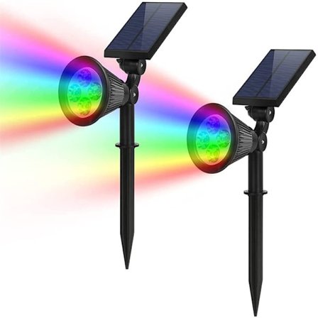 2 stk Grønne Utendørs Solcellelys, Grønt Utendørs Solcellelys