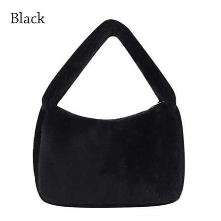 Skulder Underarm Taske Fluffy Totes SORT