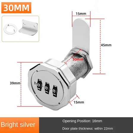 Adgangskodelås kombinationslås 30MMCOLOR 1 FARVE 1