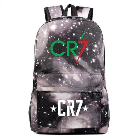 Cr7 ryggsekker for gutter og jenter - tegneseriebarneskolevesker med Cristiano Ronaldo-tema - reisesekk skulderveske - stor kapasitet 10