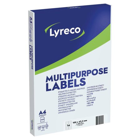 LYRECO Etikett 105x42,3mm 1400/fp - Lyreco - Emballage och lagerutrustning - Etiketter och godsmärkning - Multifunktionsetiketter