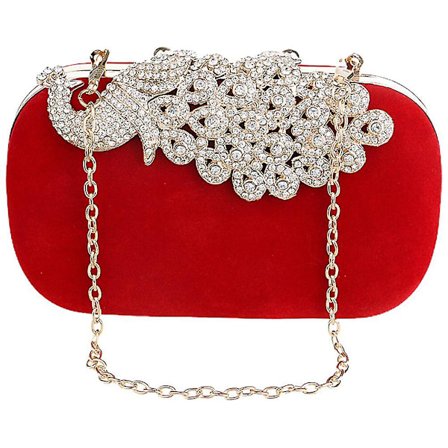 Dame Taske Aften Clutch Pung Aften Taske med Aftagelig Kæde til Bryllup Fest