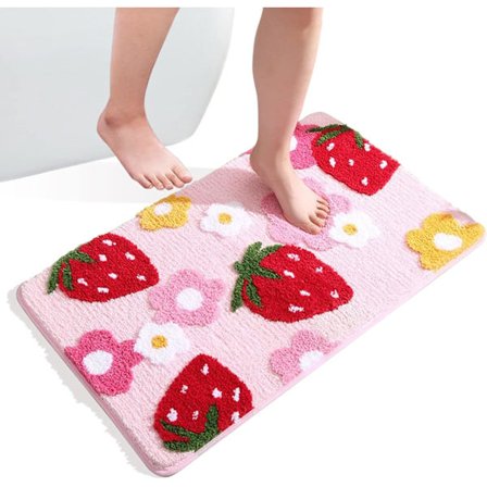 (Pinkki, 45x65cm) Kylpymatto Liukumaton Imeytyvä Pestävä Ovimatto Näyttely