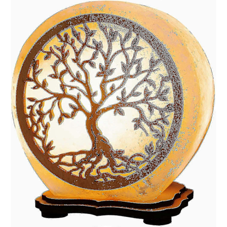 Saltlampe Livets Træ H 10cm, 800g - Ren Naturlig Sten Salt Unik Natlys Lampe - - Julegave Ideer - Cool Værelse