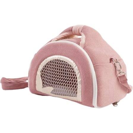Transporttaske til marsvin, transportkasse til små dyr, rejse, med mesh-vindue, bærbar til chinchilla, kanin, rotte, pink
