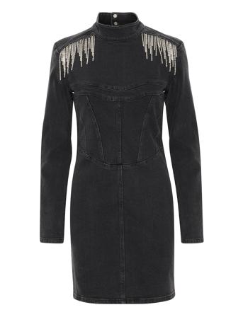 Frillygz Short Dress Dresses Jeans Dresses Svart Gestuz*Betinget Tilbud