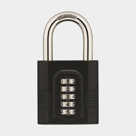 Hänglås med kod / kombinationslås ABUS 158/65, Ø10 mm, silver