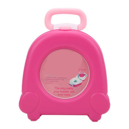 Bärbar potta, bärbar potträning Toalettstol Resepotta Stol Tränare för småbarnRose Röd