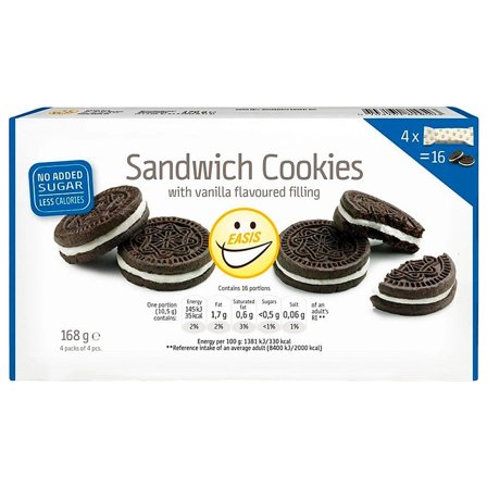 EASIS Kakaokiks Med Cremefyld 168 g, Helse & Madvarer, Brød, Kiks & Kager, Kiks