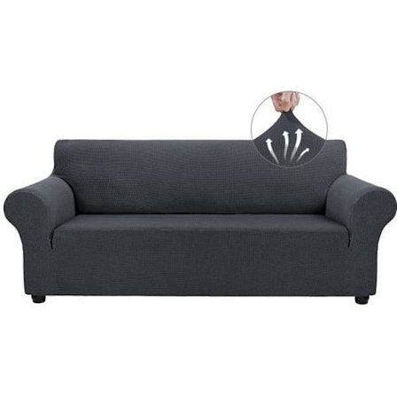 MERKMAK Stretch Sofatrekk 3-seter med armlener Vanntett sofatrekk for 190-230 cm Grå