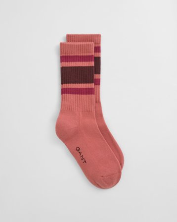 GANT Damen Gestreifte Sportsocken (36-38) Rot