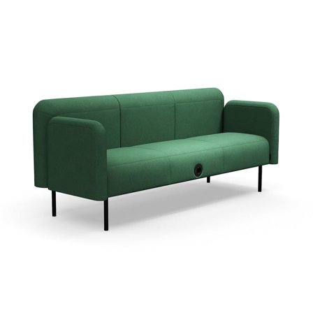 Sofa VARIETY, 3-personers, med USB-stik, stof Blues CSII, turkisgrøn