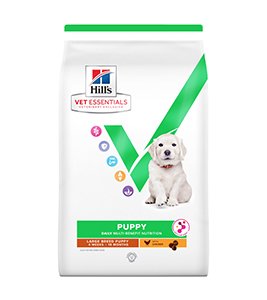 Hills VetEssentials Puppy Large Breed, Kylling, 14 kg - Velegnet til Hvalpe og Unghunde af Store Racer