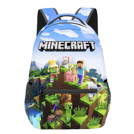 Kompatibel Minecraft Rygsæk Til Drenge | Sort Skoletaske Til Børn | Grøn Creeper Zombie Skelet Enderman & Grottespindel{ee}_tfrf