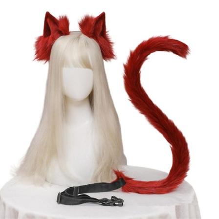 Aikuisten naisten kissan korvat ja häntäasu – mustan kissan Halloween- set ja Cosplay-tarvikesarja color 4