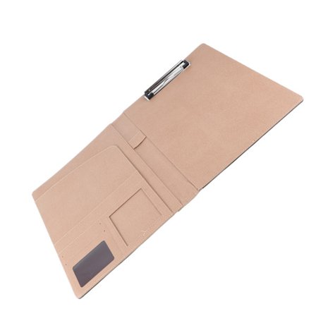 Multifunksjonell A4 PU-mappe for forretningsdokumenter, konferansemappe, organiseringsveske med kortlommer, svart