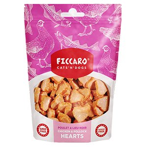 Ficcaro Chicken & Pollock Hearts, 100g
