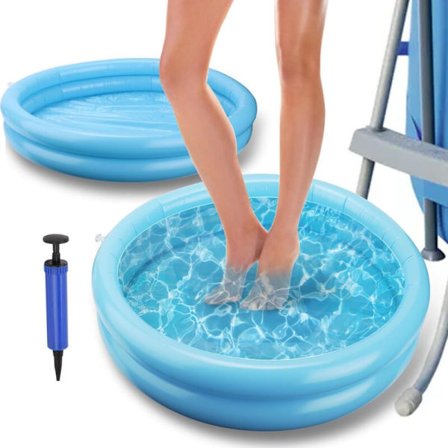 2 Pieces Inflatable Pool Foot Bath Tub, Clean Feet Foot Bath Pool for Pool Entry Ladder, Spa Treatments at Home