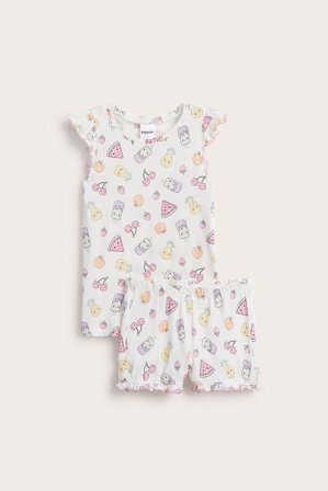 Kappahl | Mønstret pyjamas | Offwhite