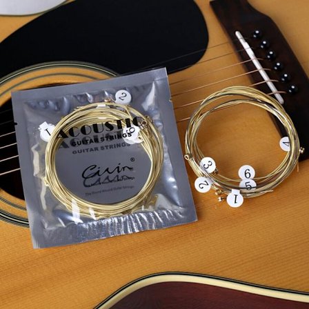 6kpl/ set Universal Acoustic Guitar String Brass Hexagonal Steel
