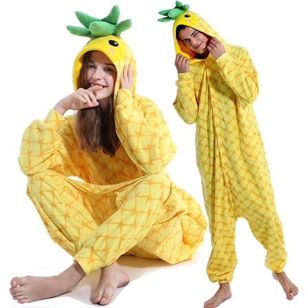 Ananas Voksen Cosplay Kostymer En-delt Pyjamas
