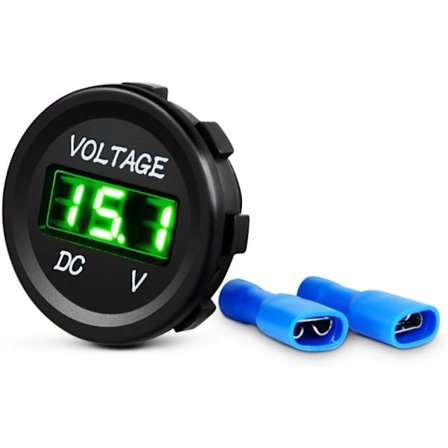 12VDC LED Digital Display Voltmeter Panel Vanntett Digital Rund Panel Volt Tester Måler for Båt Marine Kjøretøy Motorsykkel Truck ATV UTV