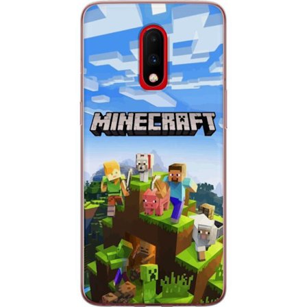 Kompatibelt Mobilskal till OnePlus OnePlus 7 Minecraft Creeper block pixel retro spelande