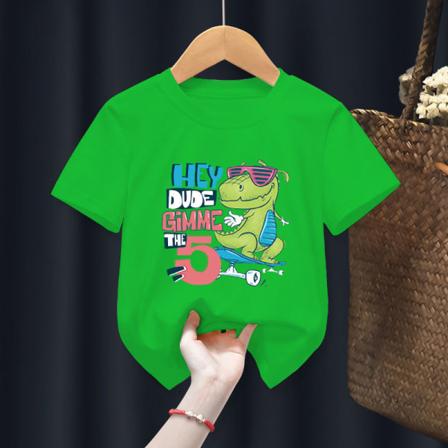 Wang Wang Team Barn T-shirt Pojkar T-shirt F27 Skateboarding Dragon Green 110