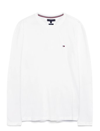 Stretch Slim Fit Long Sleeve Tee White Tommy Hilfiger