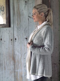 Damjacka med mönstrat ok Angelica - Du Store Alpakka