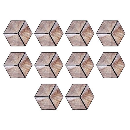 Kuusikulmainen puujäljitelmä keraaminen laattatarra vedenpitävä liukumaton lattiatarra koristelu