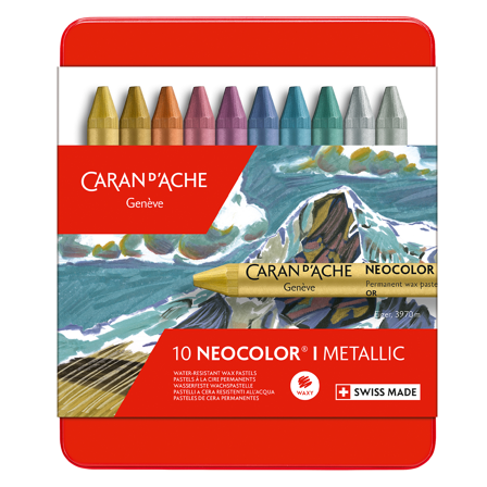 Caran d'Ache Neocolor I Pastellkritor Metallic 10-set